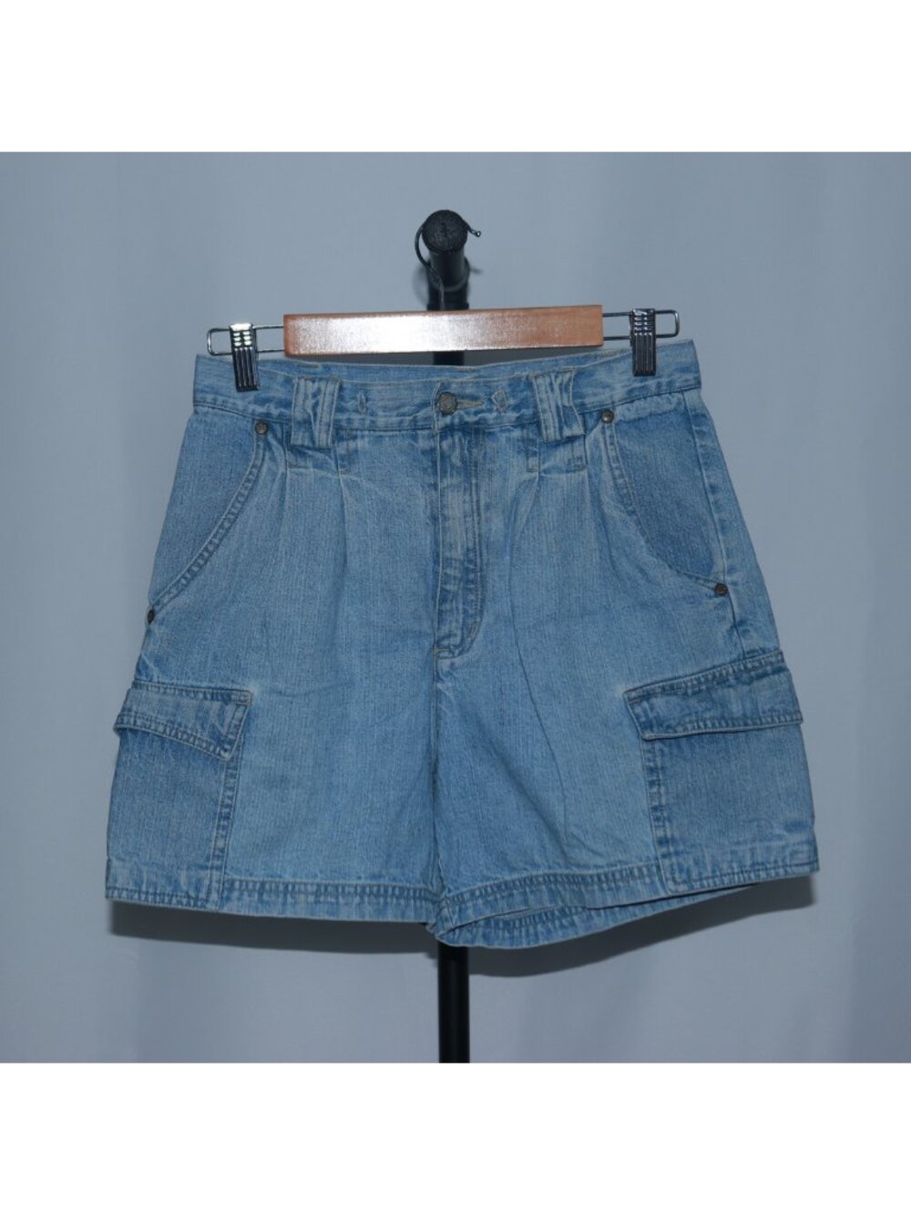 BillBlass 2000 Womens Cargo Denim Shorts Blue High Rise Size 6P Petite
